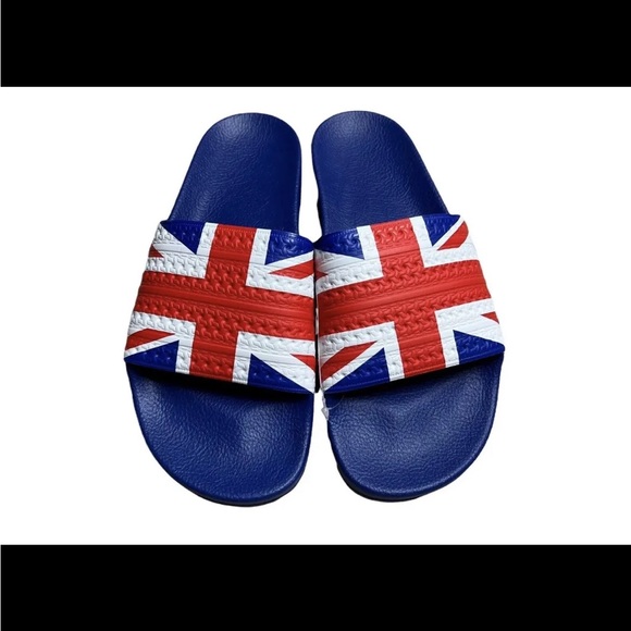 NWT Adidas Adilette Great Britain Slide Sandal Mens size 10 G55377 Blue White. - Picture 5 of 15